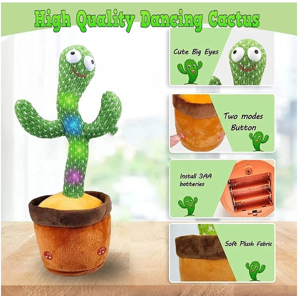 Dancing Cactus Toy Doll with Voice Function for Pets and Kids