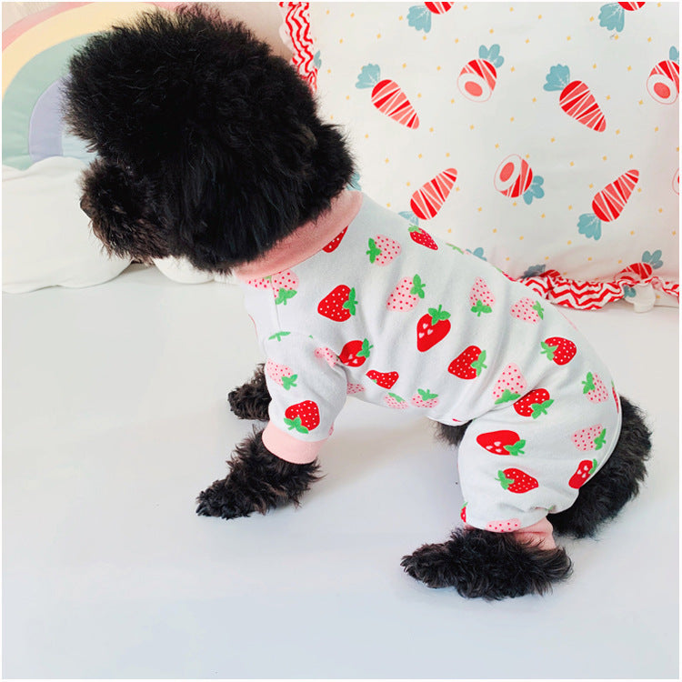 Pet Strawberry Cotton Sweater