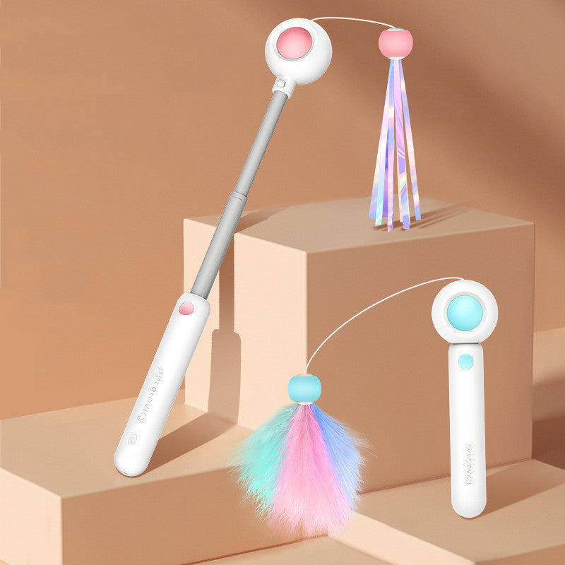 Portable Laser and Toy Wand Cat Stick