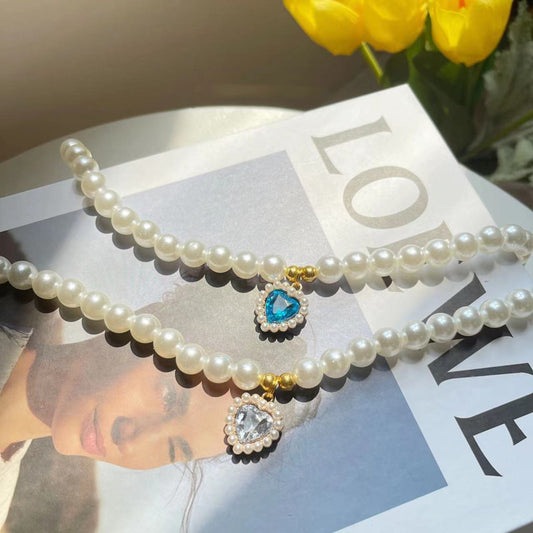 Pet Heart Pearl Necklace Jewellery Accessory