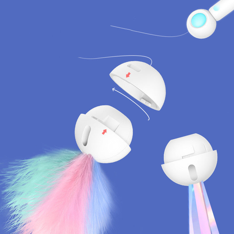 Portable Laser and Toy Wand Cat Stick
