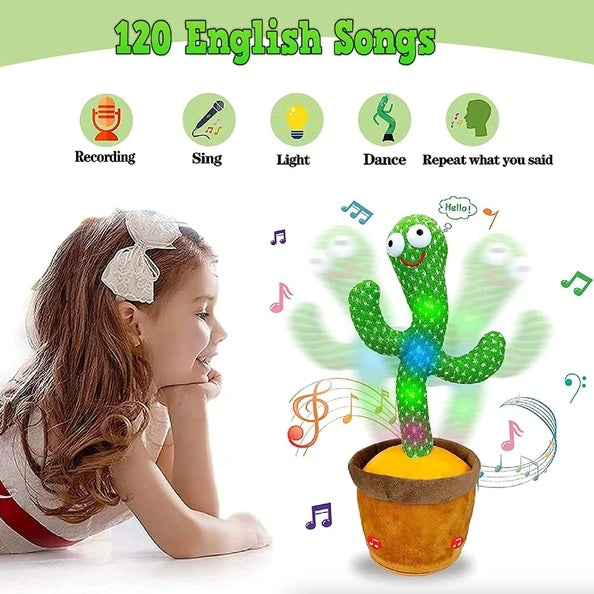 Dancing Cactus Toy Doll with Voice Function for Pets and Kids