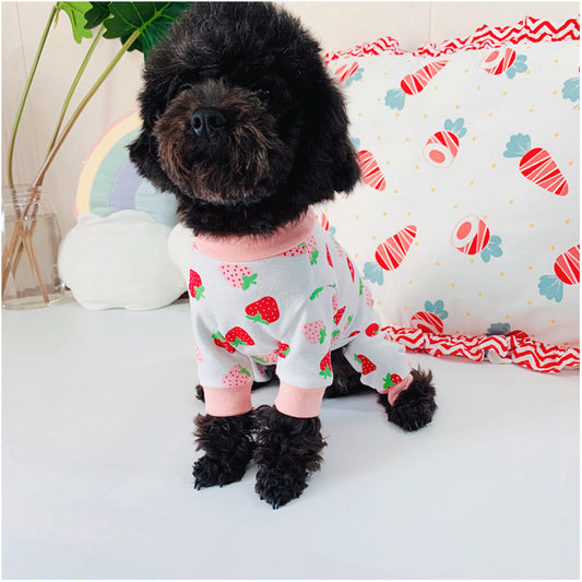 Pet Strawberry Cotton Sweater