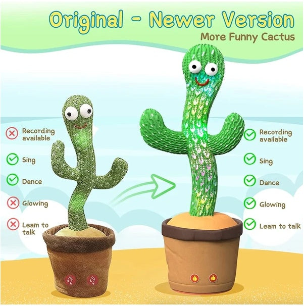 Dancing Cactus Toy Doll with Voice Function for Pets and Kids