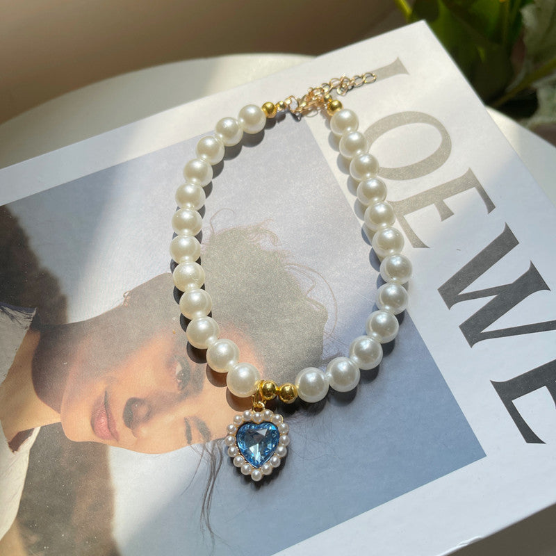 Pet Heart Pearl Necklace Jewellery Accessory