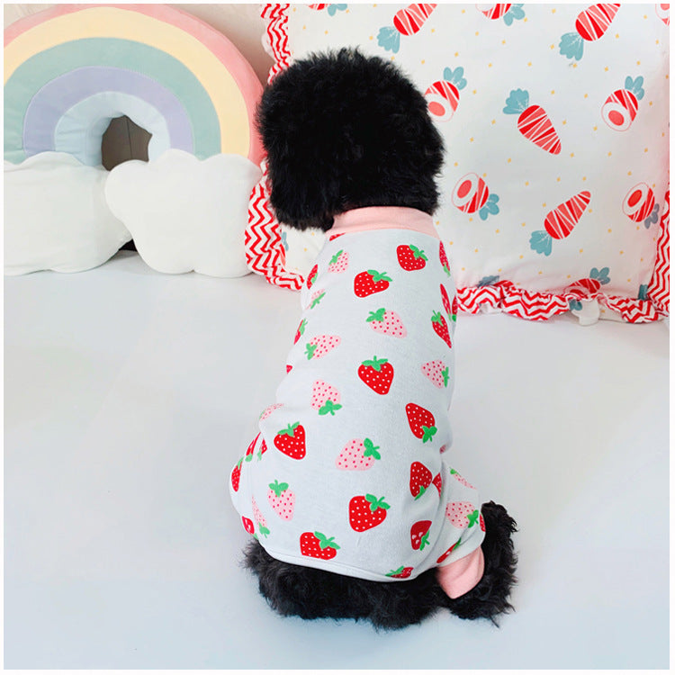 Pet Strawberry Cotton Sweater