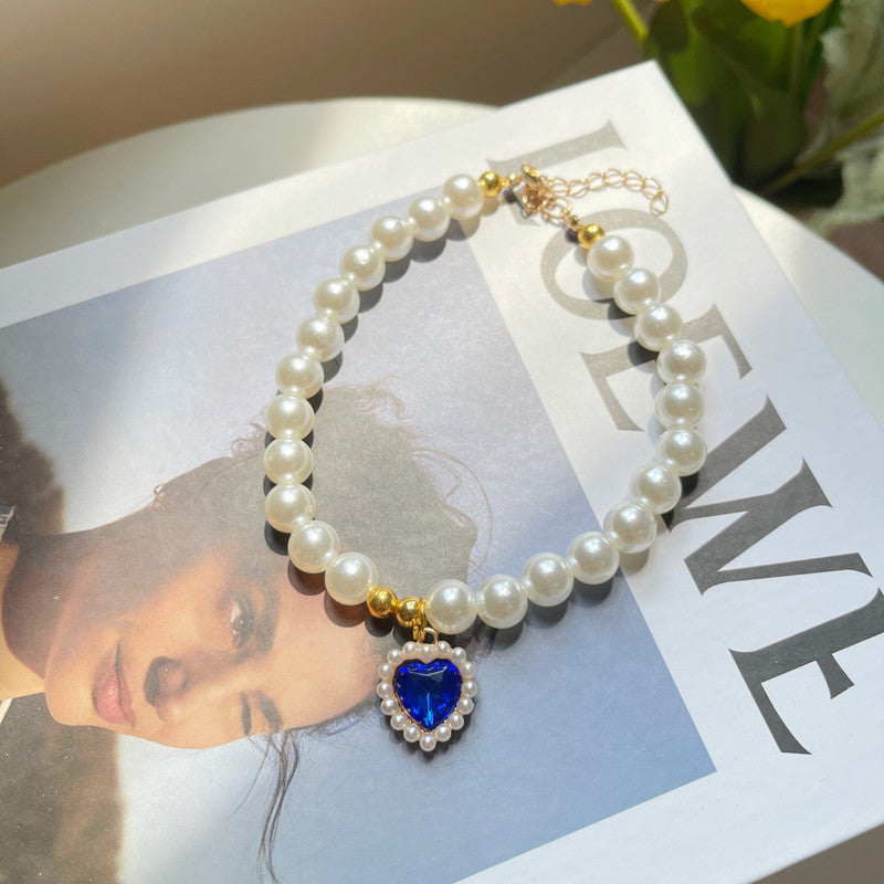 Pet Heart Pearl Necklace Jewellery Accessory