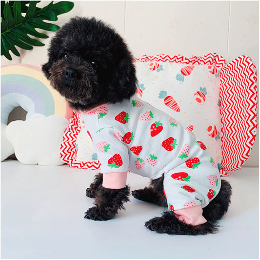 Pet Strawberry Cotton Sweater