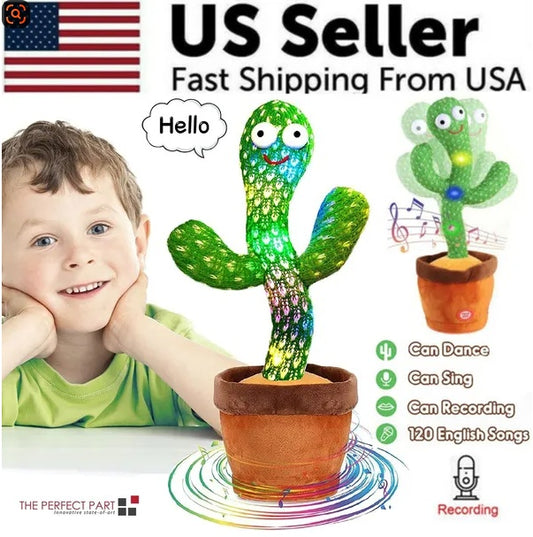 Dancing Cactus Toy Doll with Voice Function for Pets and Kids